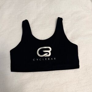 Cyclebar Black Sports Bra with Silver Logo Size L